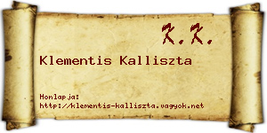 Klementis Kalliszta névjegykártya